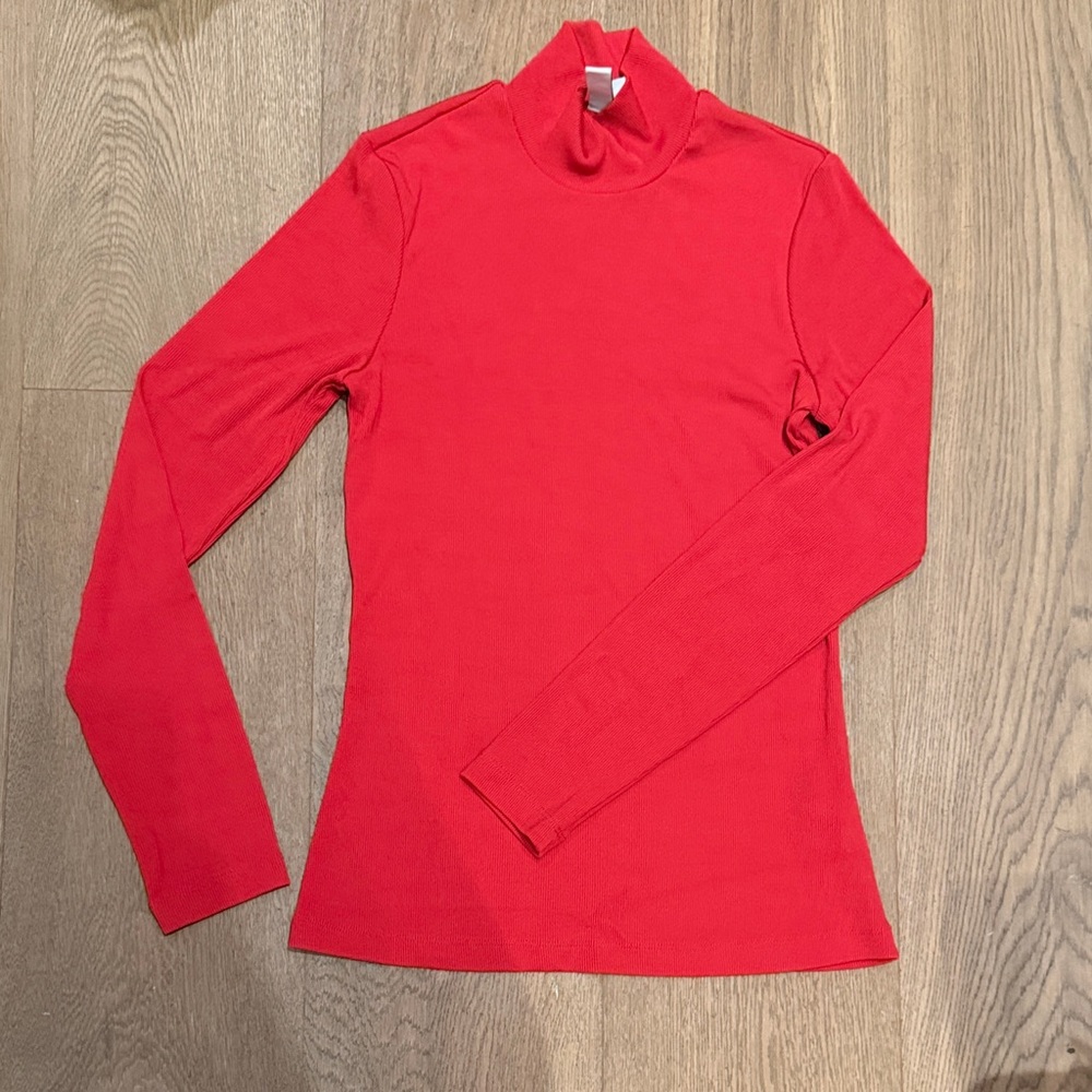 & Other Stories Bright Red Long Sleeve Tee
